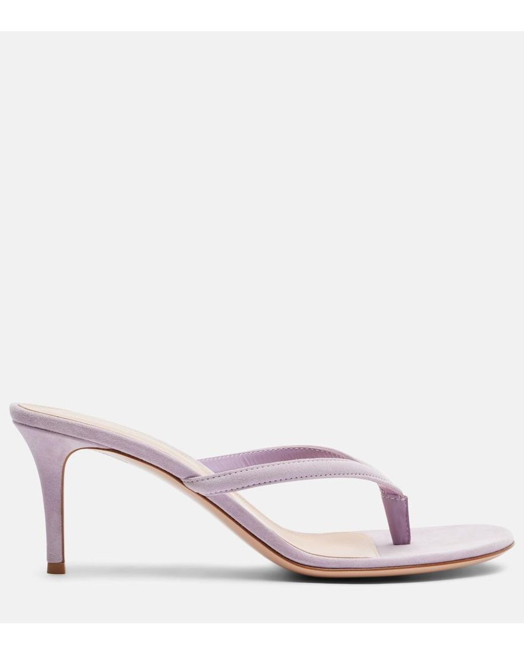 Gianvito Rossi Pink Calypso Suede Thong Sandals