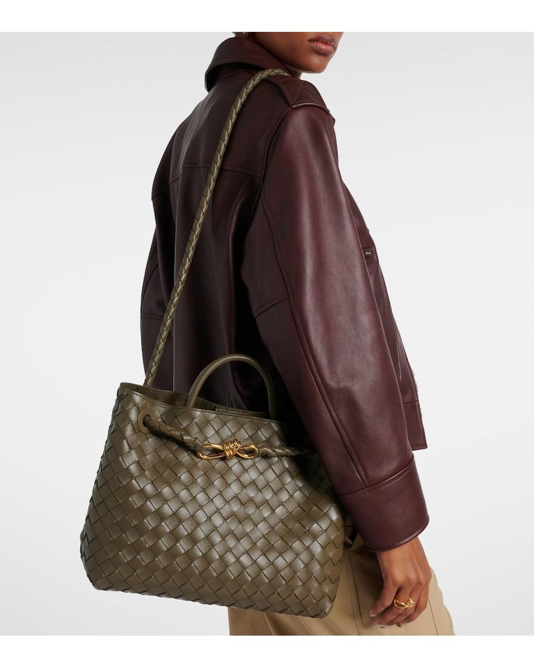 Bottega Veneta Metallic Tote Bag Andiamo Medium Aus Leder