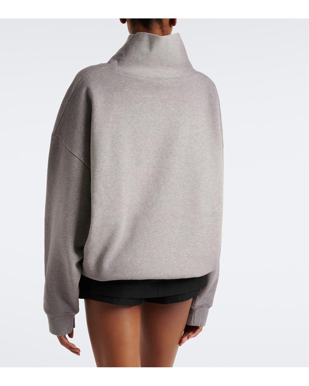 Acne Gray Logo Cotton Fleece Sweatshirt