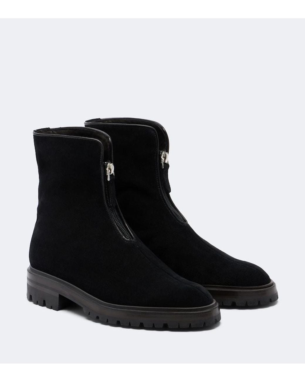 The Row Black Hike Suede Ankle Boots