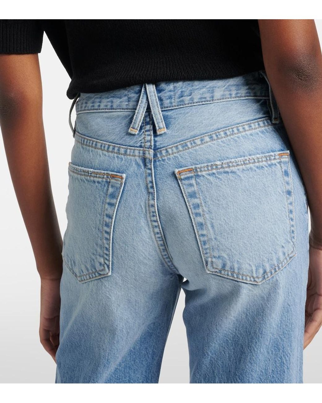 SLVRLAKE Denim Blue Kendra Straight Jeans