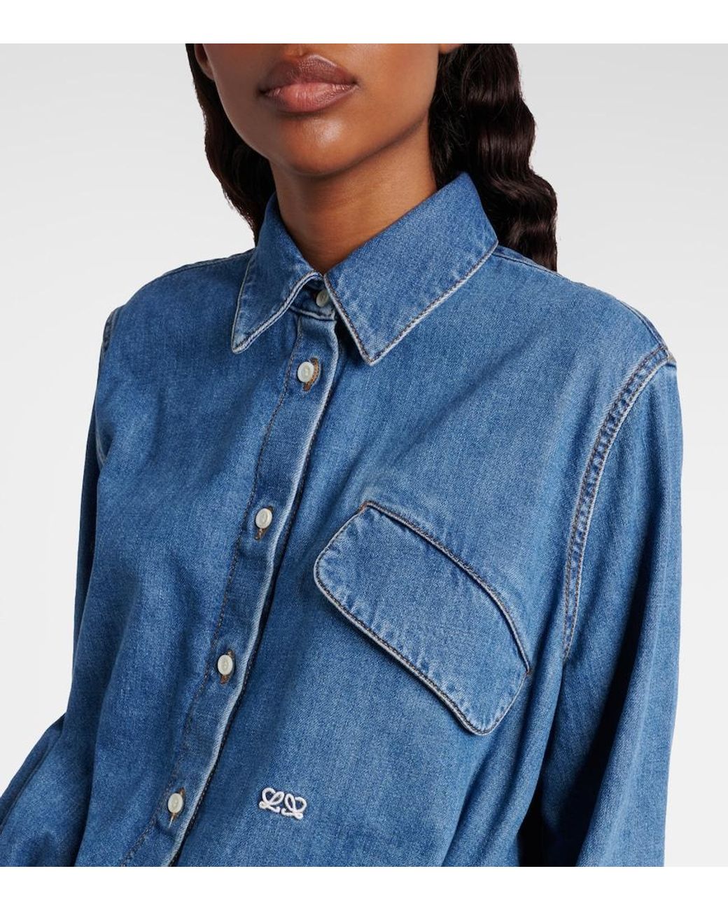 Loewe Blue Double L Denim Shirt