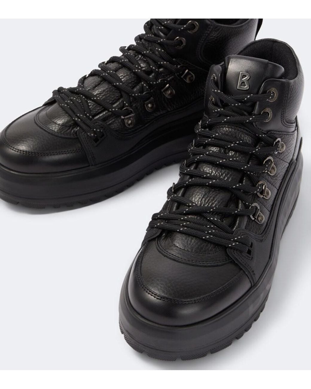 Bogner Black Antwerp Leather Lace-Up Boots for men