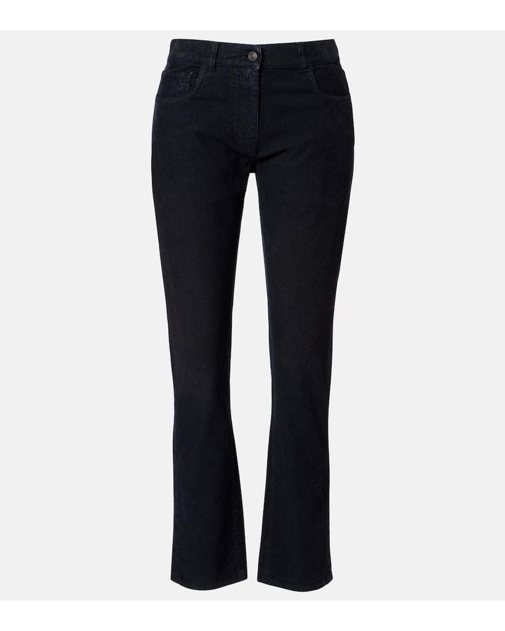 The Row Blue Booker Cotton Corduroy Pants