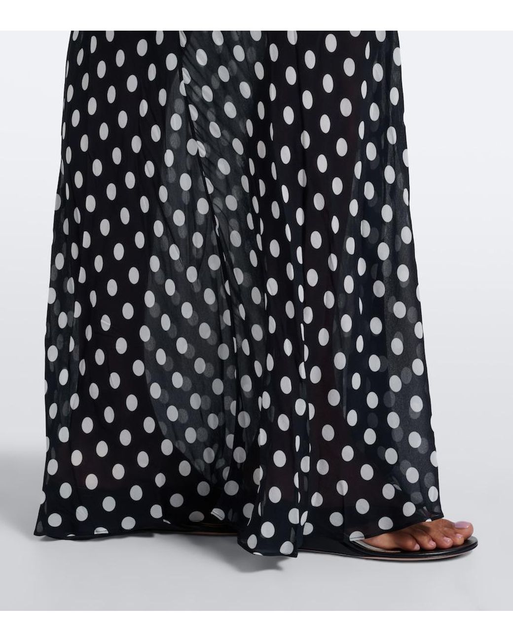 Alexandra Miro Black Harper Polka-Dot Maxi Dress