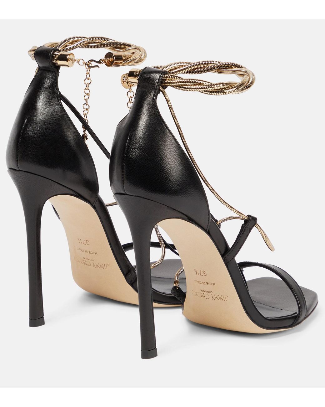 Jimmy Choo Oriana 110 Leather Sandals in Black | Lyst Jimmy Choo Oriana 110 Leather Sandals in Black | Lyst