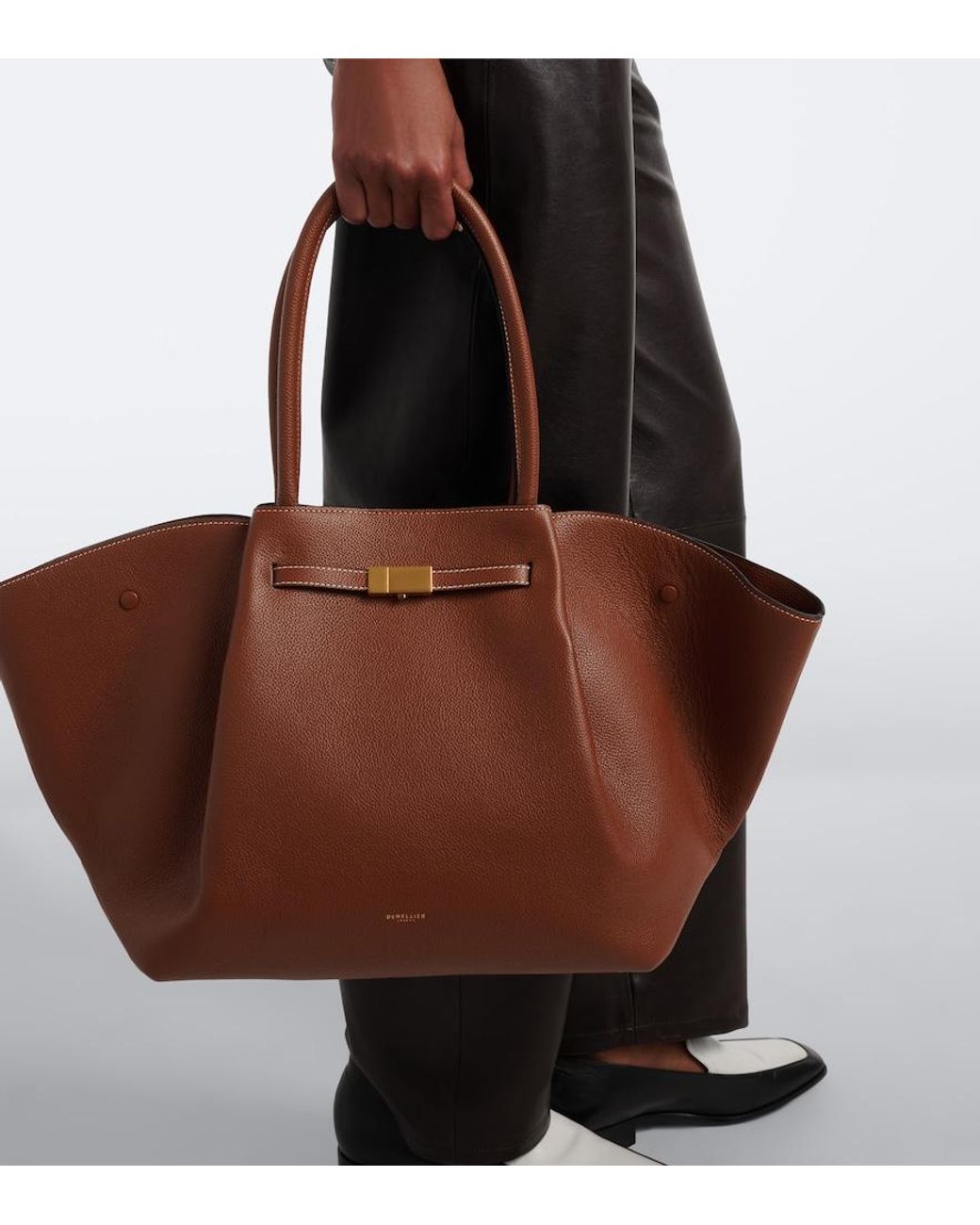 DeMellier London Brown New York Leather Tote Bag