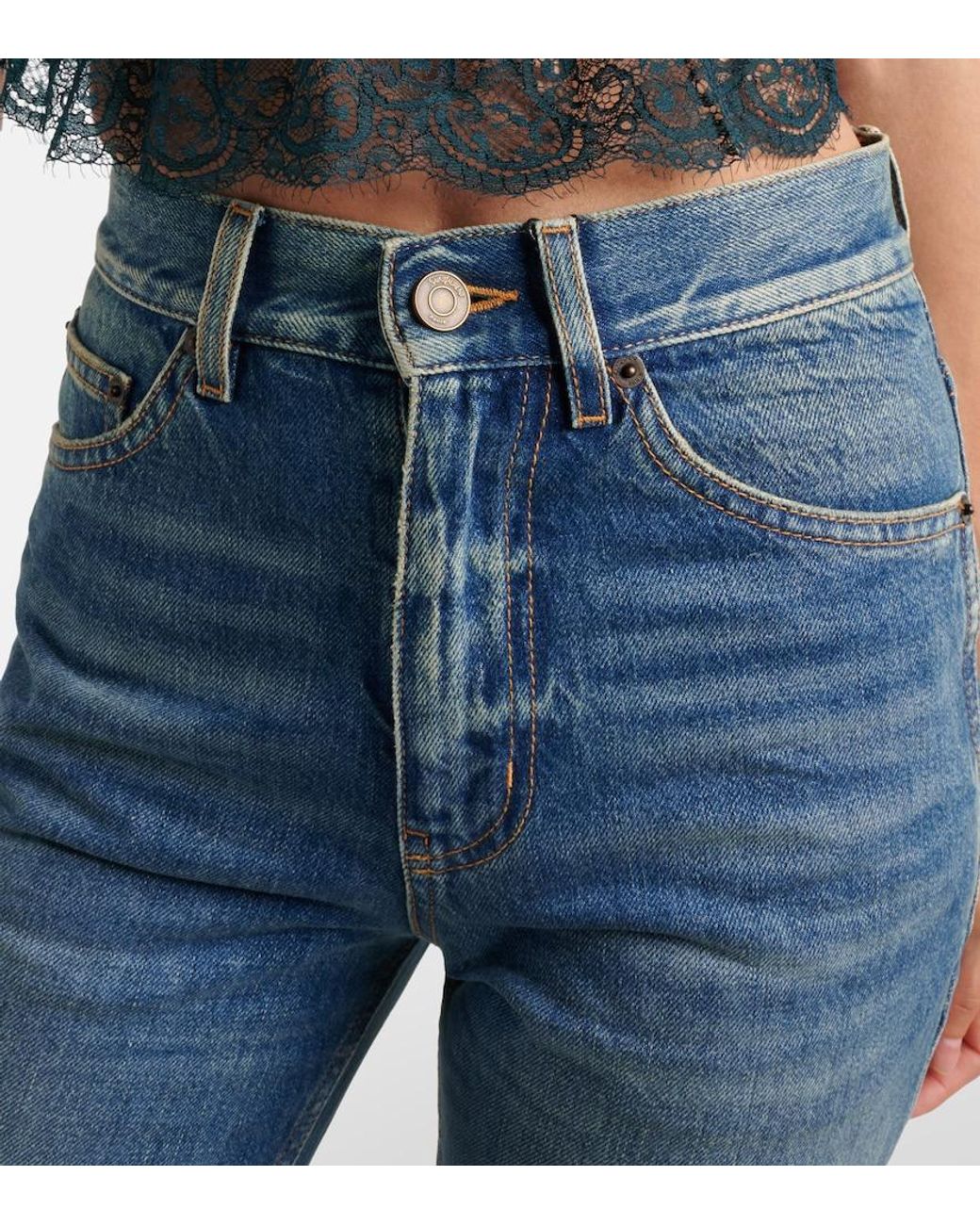 Saint Laurent Blue Clyde Bootcut Jeans