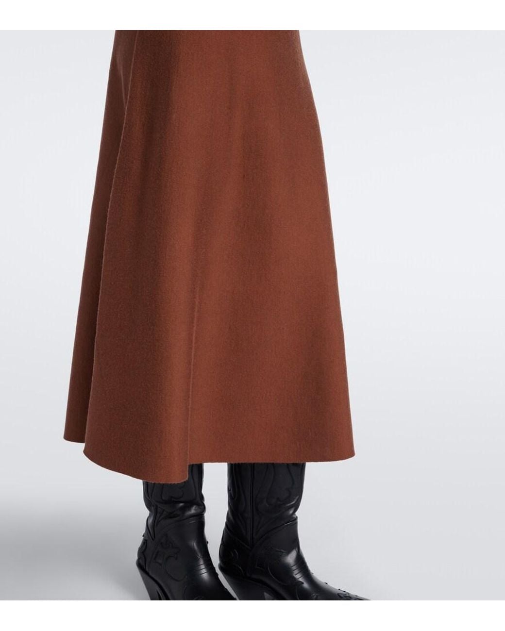 Gabriela Hearst Brown Vivia Wool, Silk, And Cashmere Midi Dress