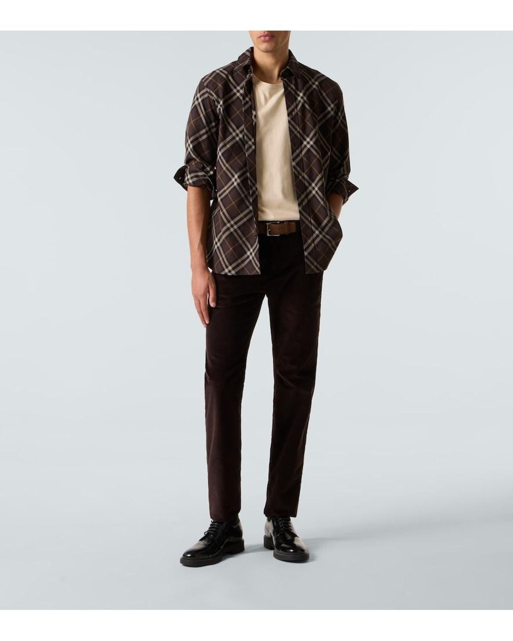 Burberry Black Cotton Corduroy Slim Pants for men