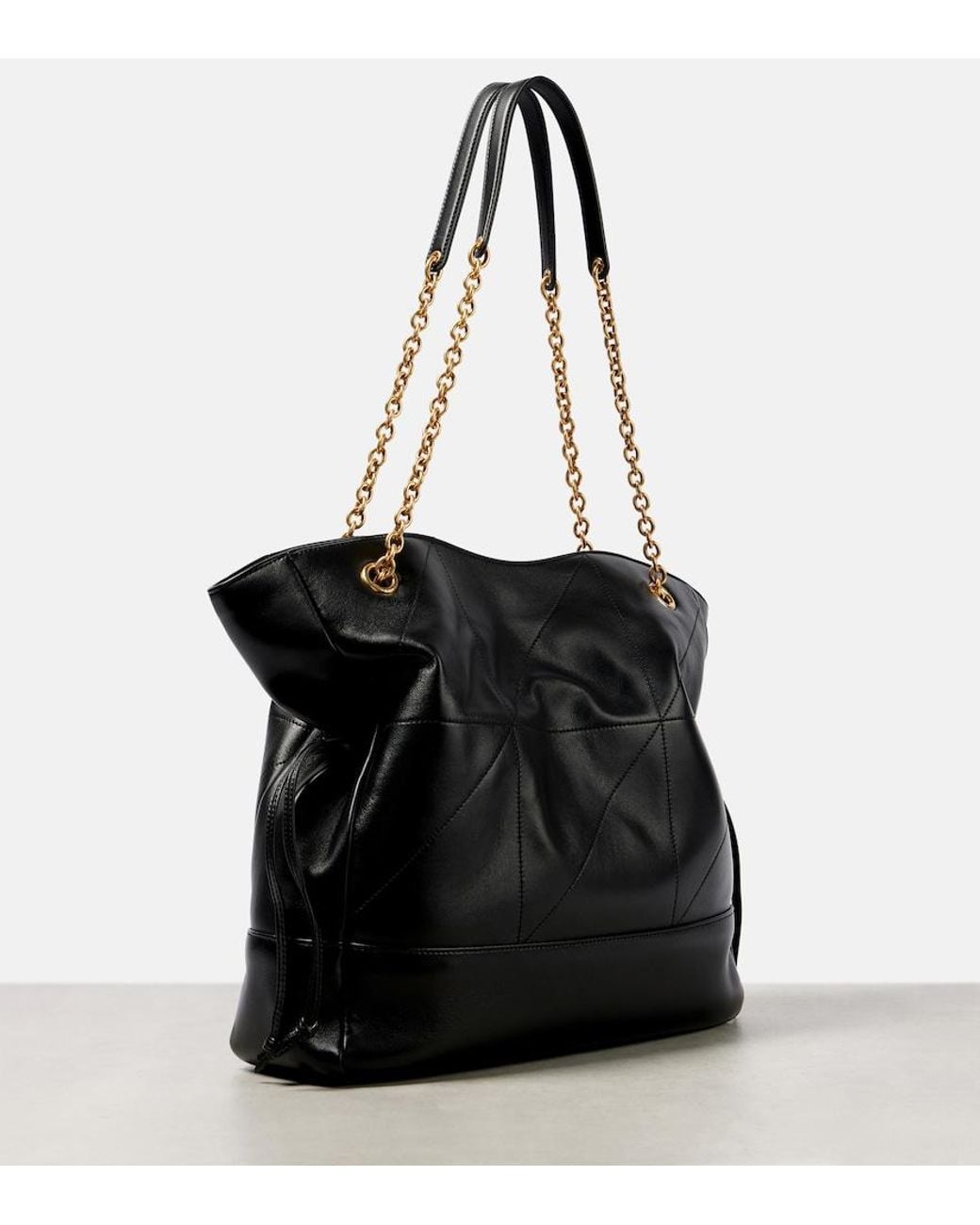 Saint Laurent Black Jamie Shopping Medium Leather Tote Bag