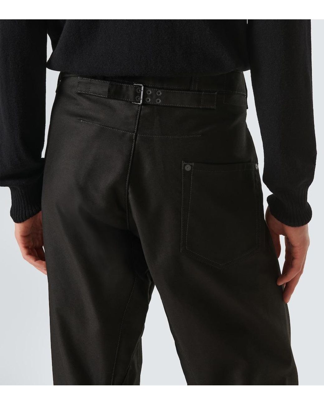 Maison Margiela Black Cotton Straight Pants for men