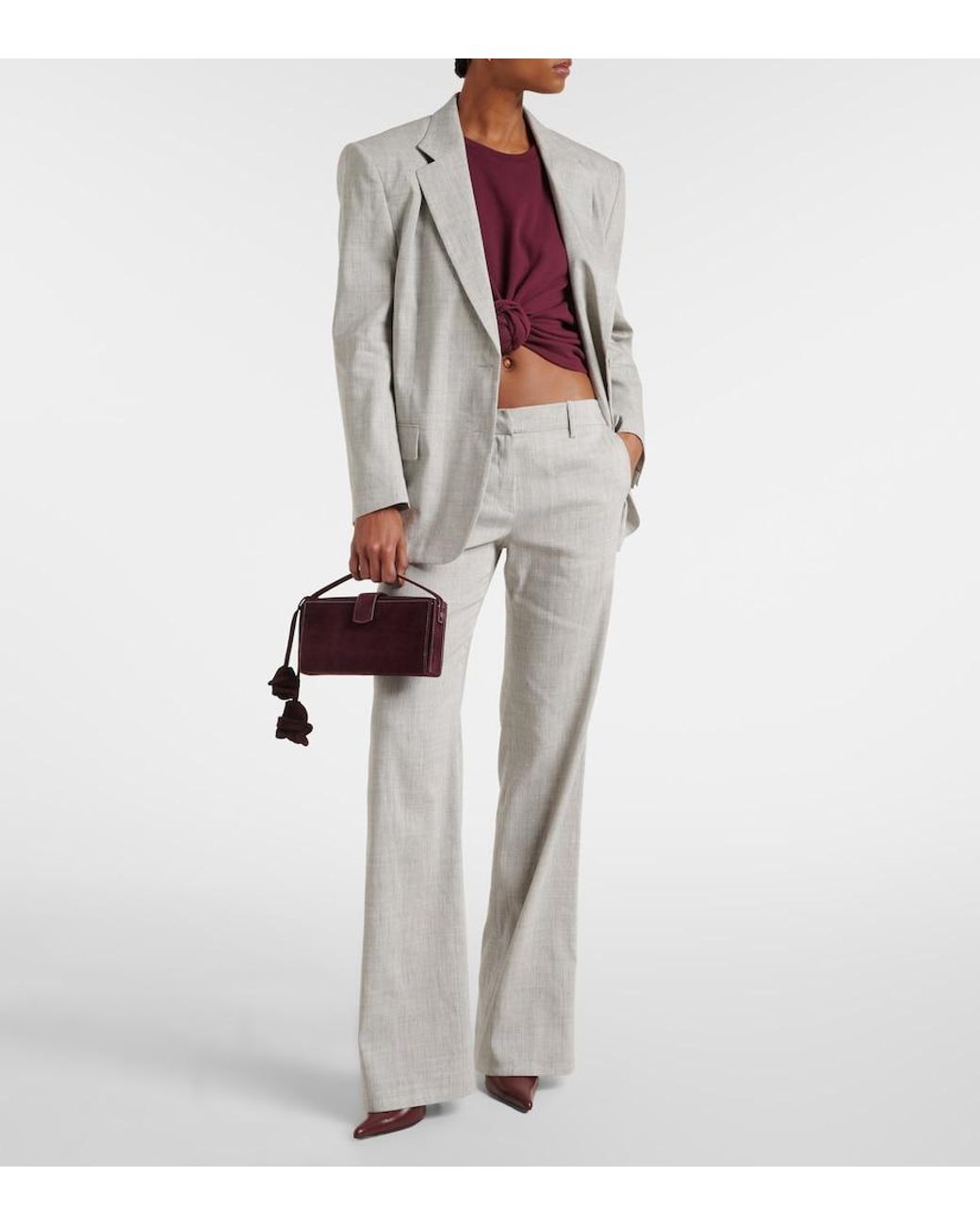 Magda Butrym Purple Apolonia Small Suede Clutch