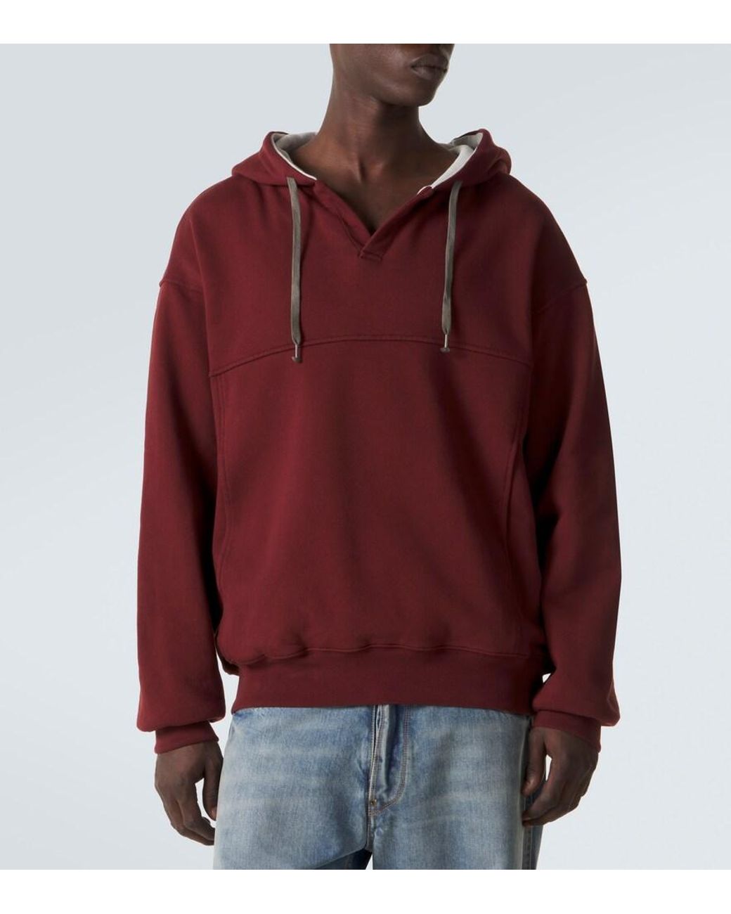 Maison Margiela Red Cotton Jersey Hoodie for men
