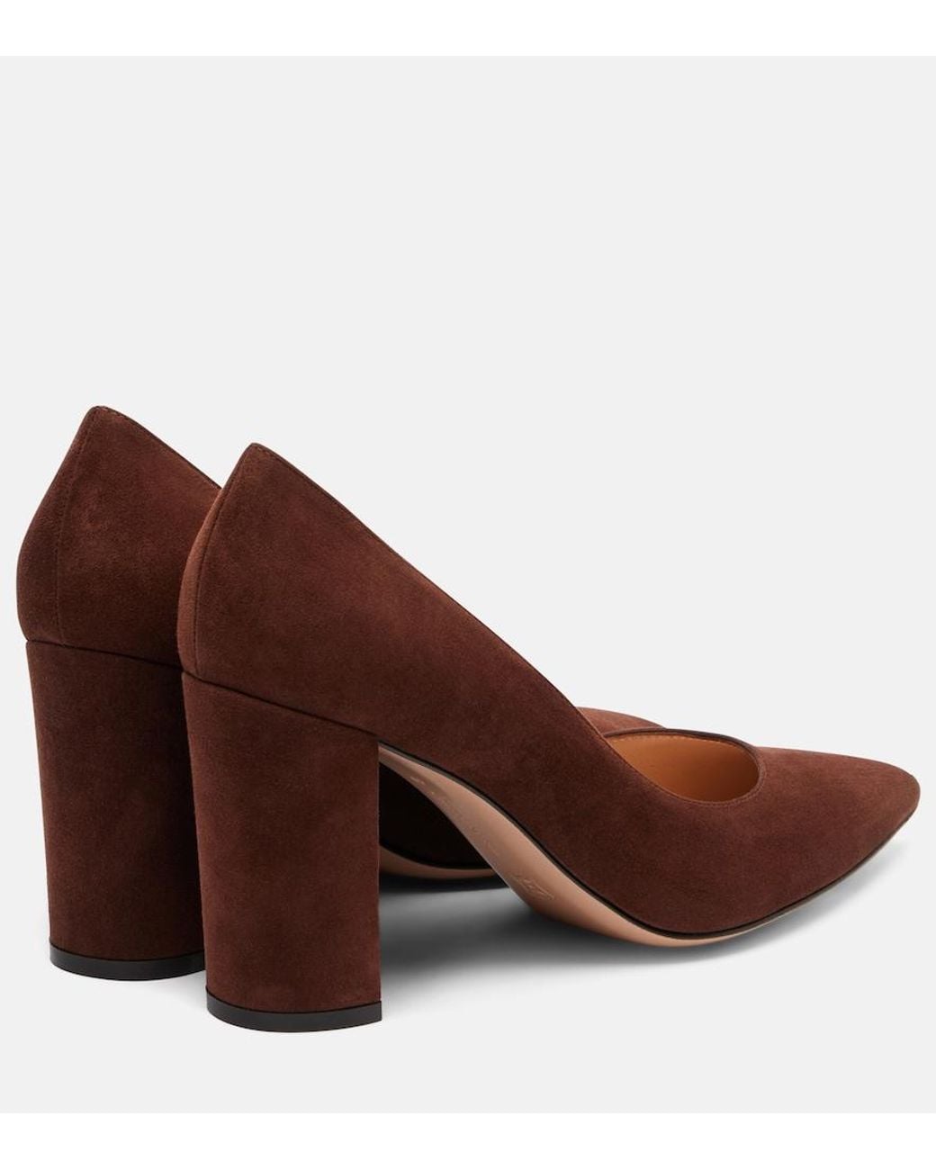 Gianvito Rossi Brown Piper 85 Suede Pumps