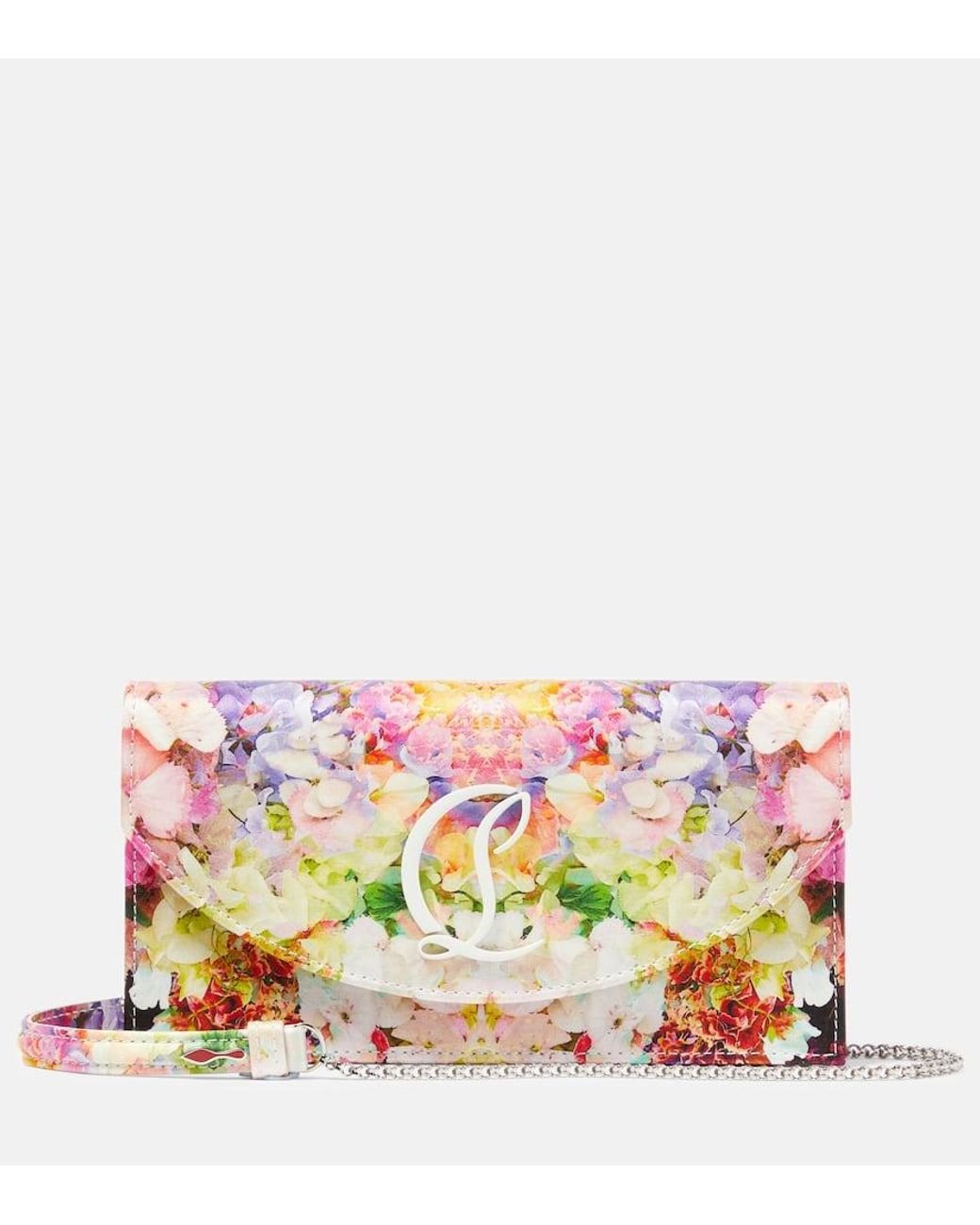 Christian Louboutin Loubi54 Floral Satin Clutch | Lyst