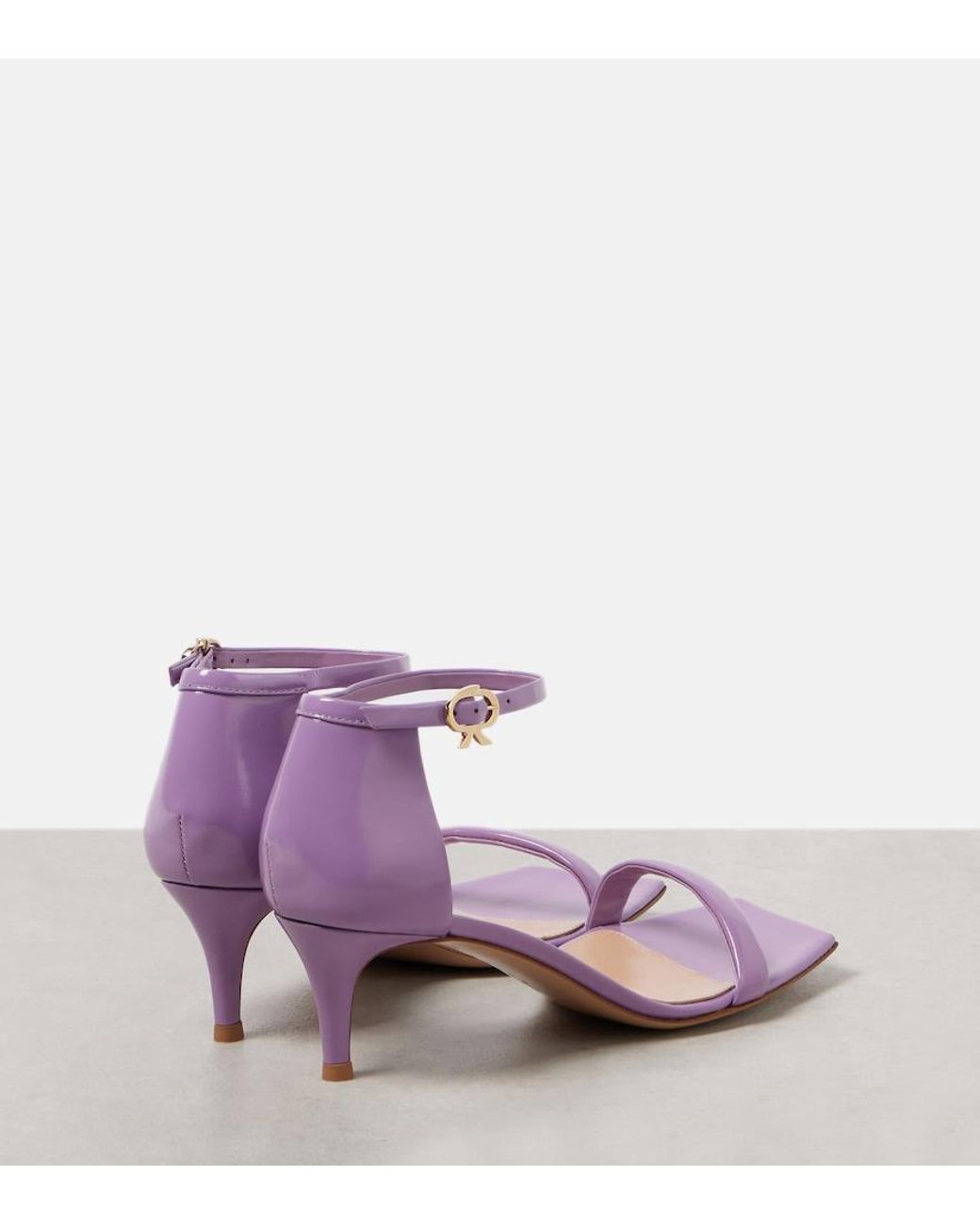 Gianvito Rossi Purple Rhys 55 Patent Leather Sandals