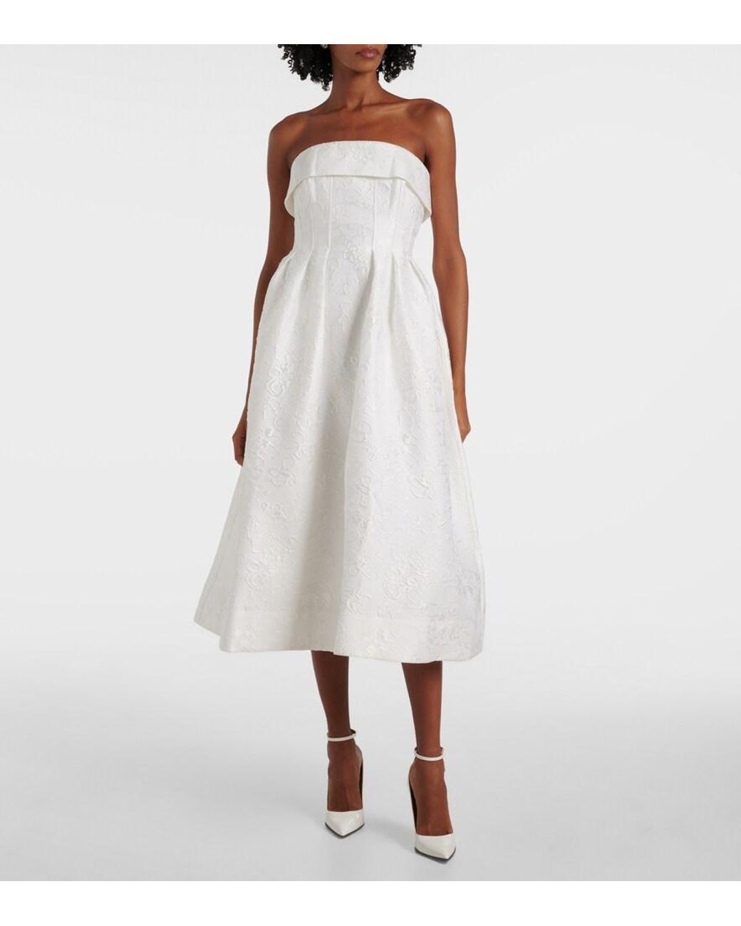 Rebecca Vallance White Bridal Esther Brocade Bustier Dress
