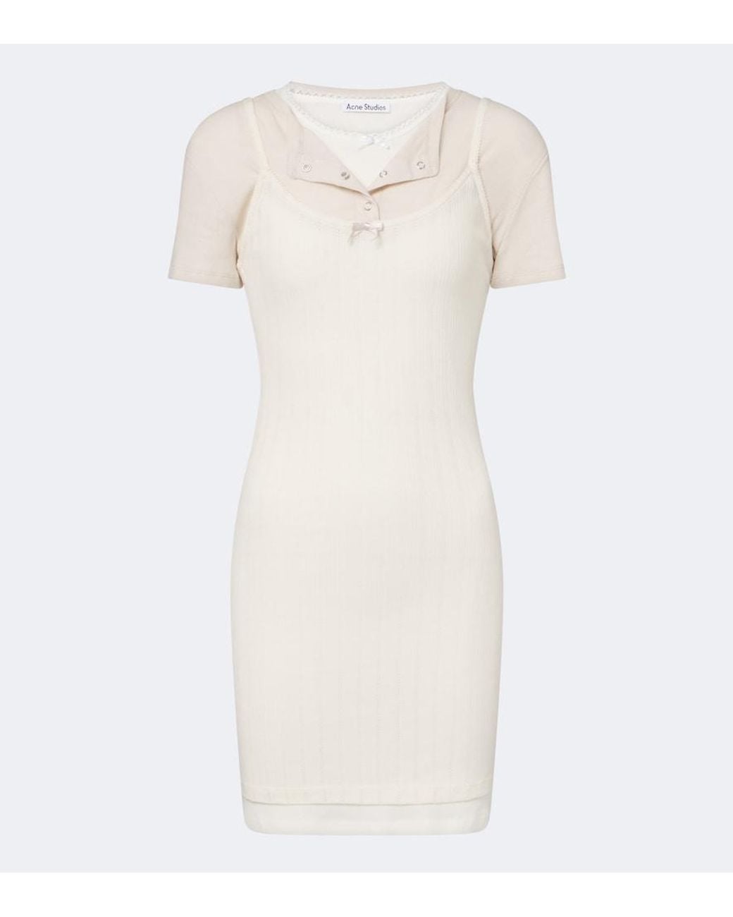 Acne Natural Layered Knitted Minidress