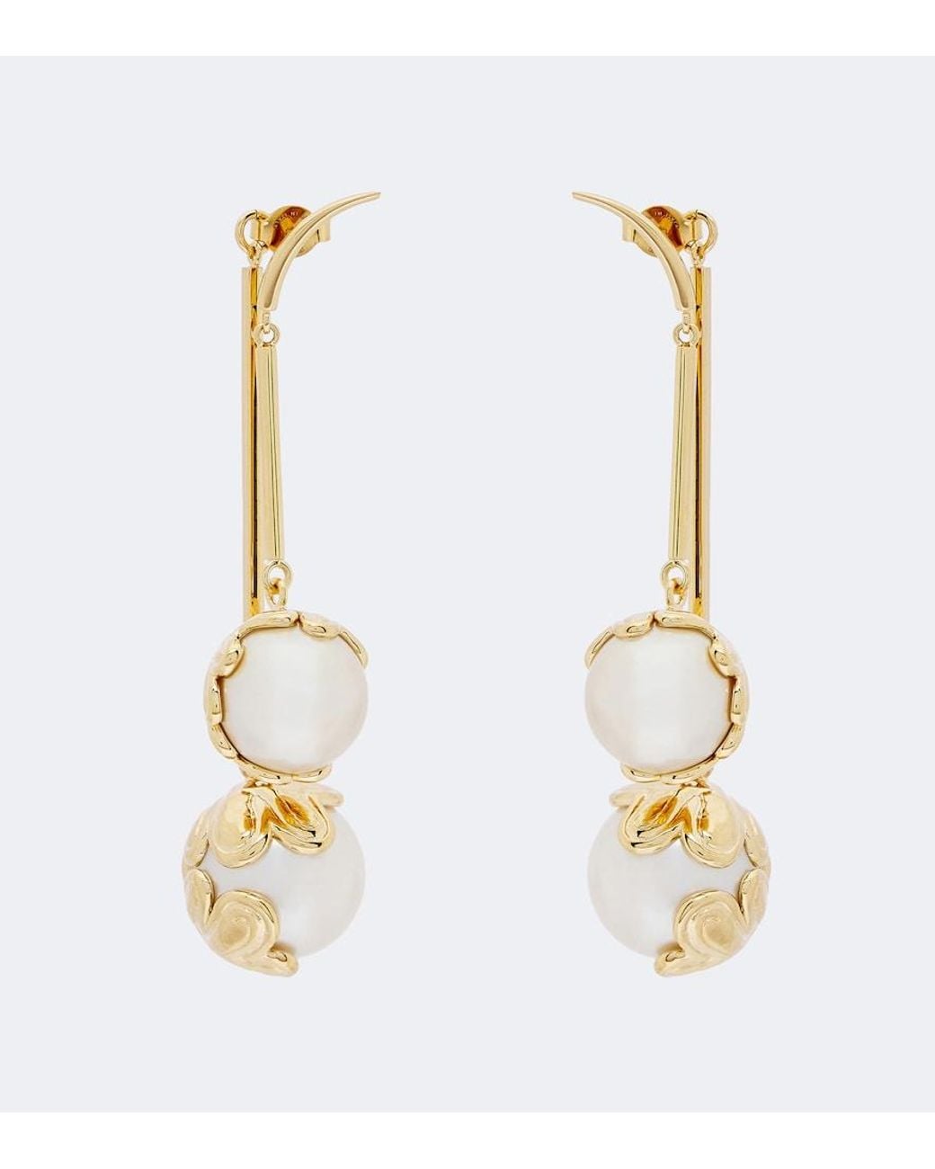 Emilio Pucci White Chandelier Embellished Drop Earrings
