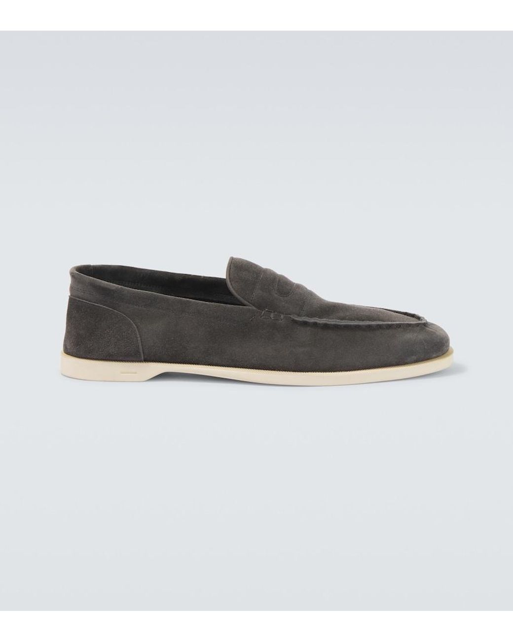 John Lobb Black Pace Suede Loafers for men