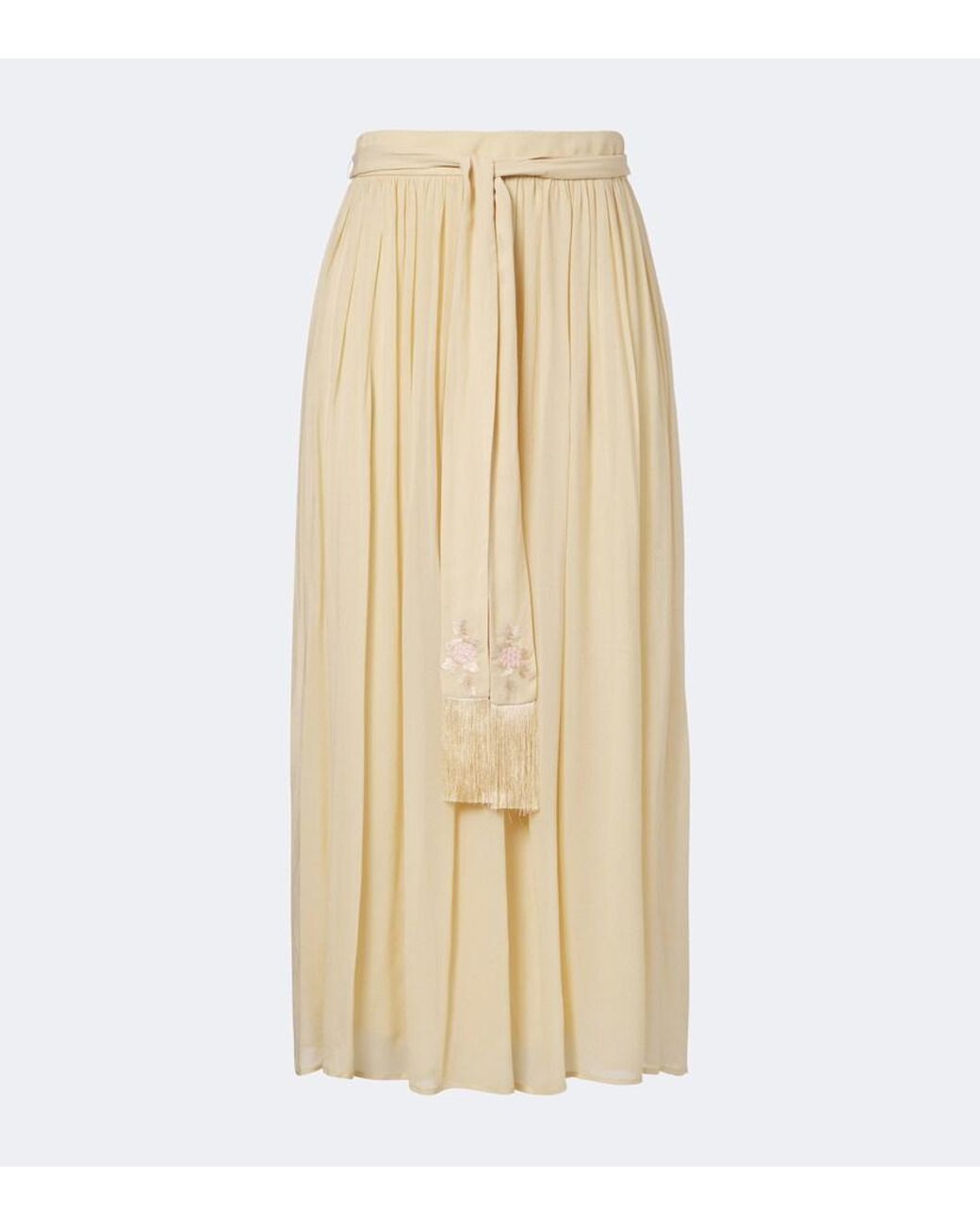 Falda Midi Valiant Plisada Con Cinturon Zimmermann de color Natural