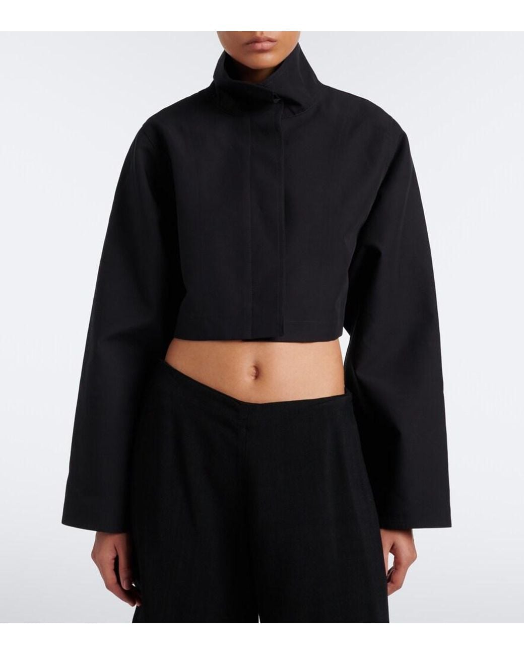 Alaïa Black Cropped Cotton And Silk Jacket