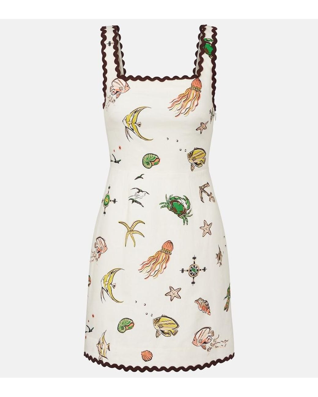 ALÉMAIS Natural Printed Cotton Minidress