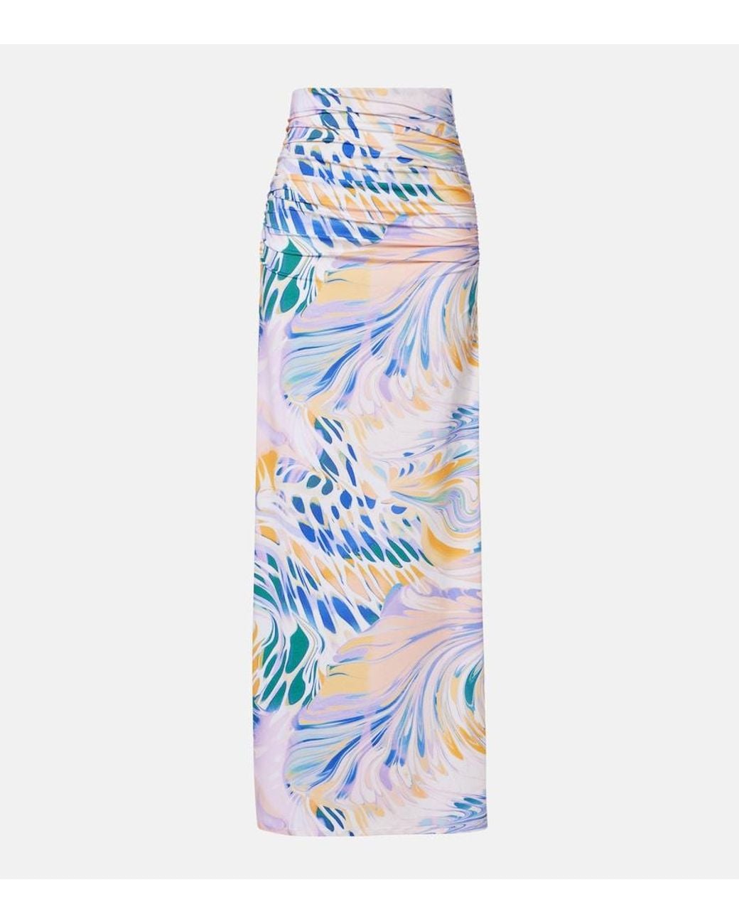 Alexandra Miro Blue Gia Printed Maxi Skirt