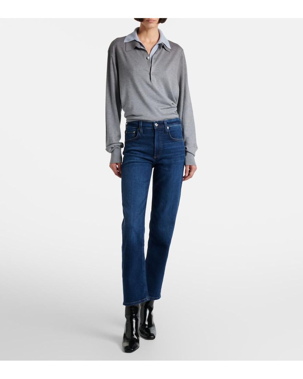 Citizens of Humanity Blue Delfina Straight Jeans