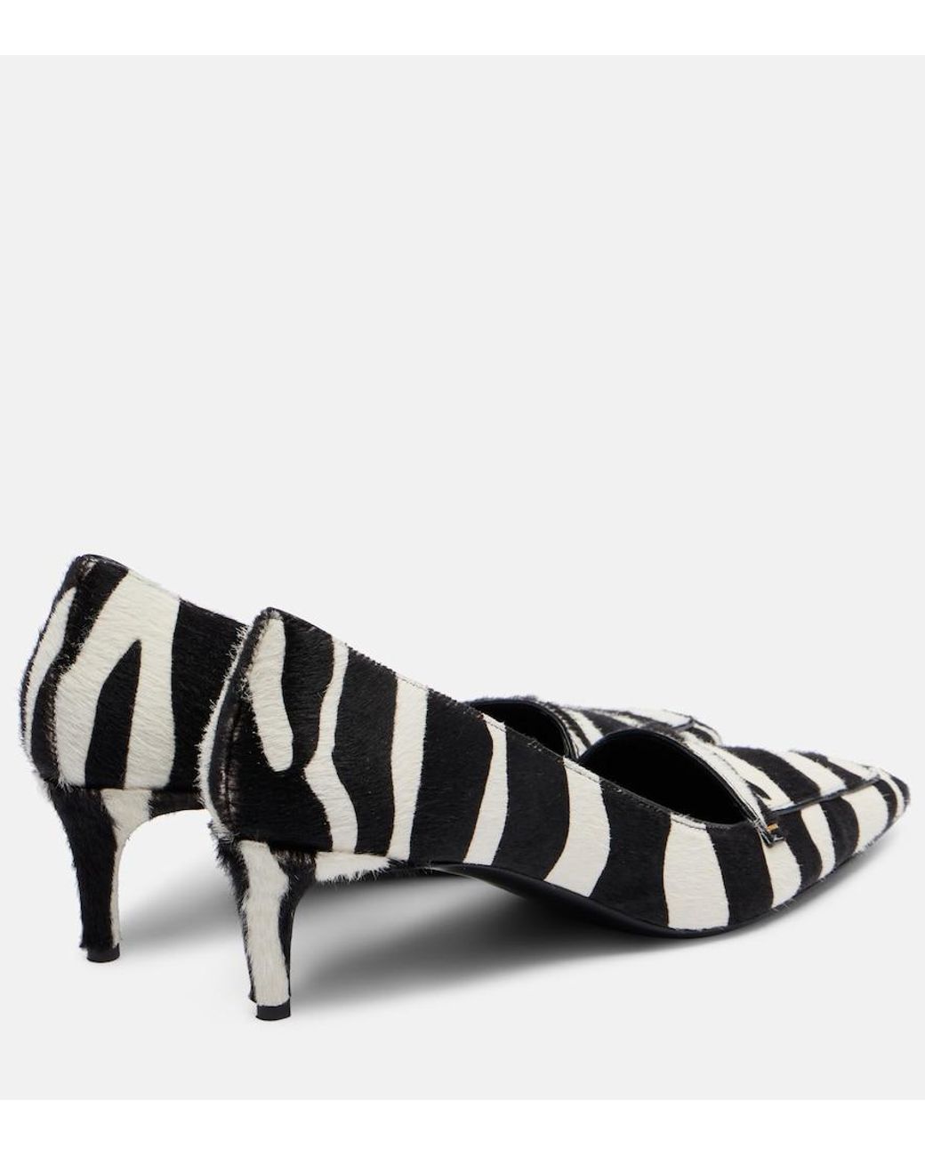 Khaite Black Celia 50 Zebra-Print Calf Hair Pumps