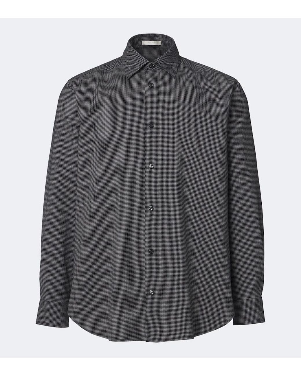 The Row Gray Victor Checked Virgin Wool Shirt for men