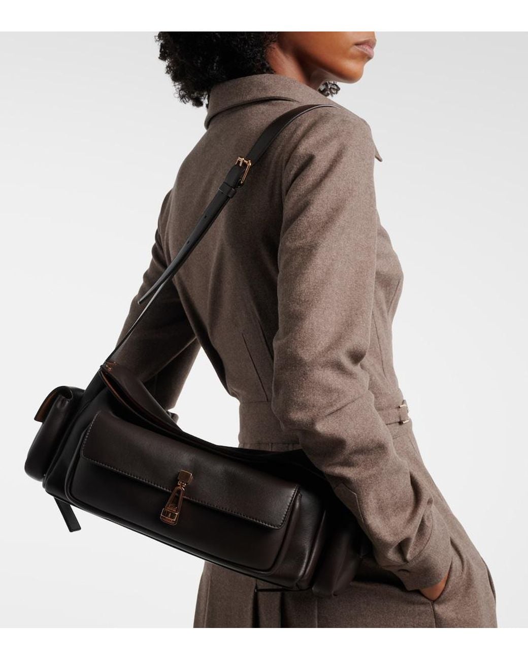 Gabriela Hearst Black Jebb Small Leather Shoulder Bag
