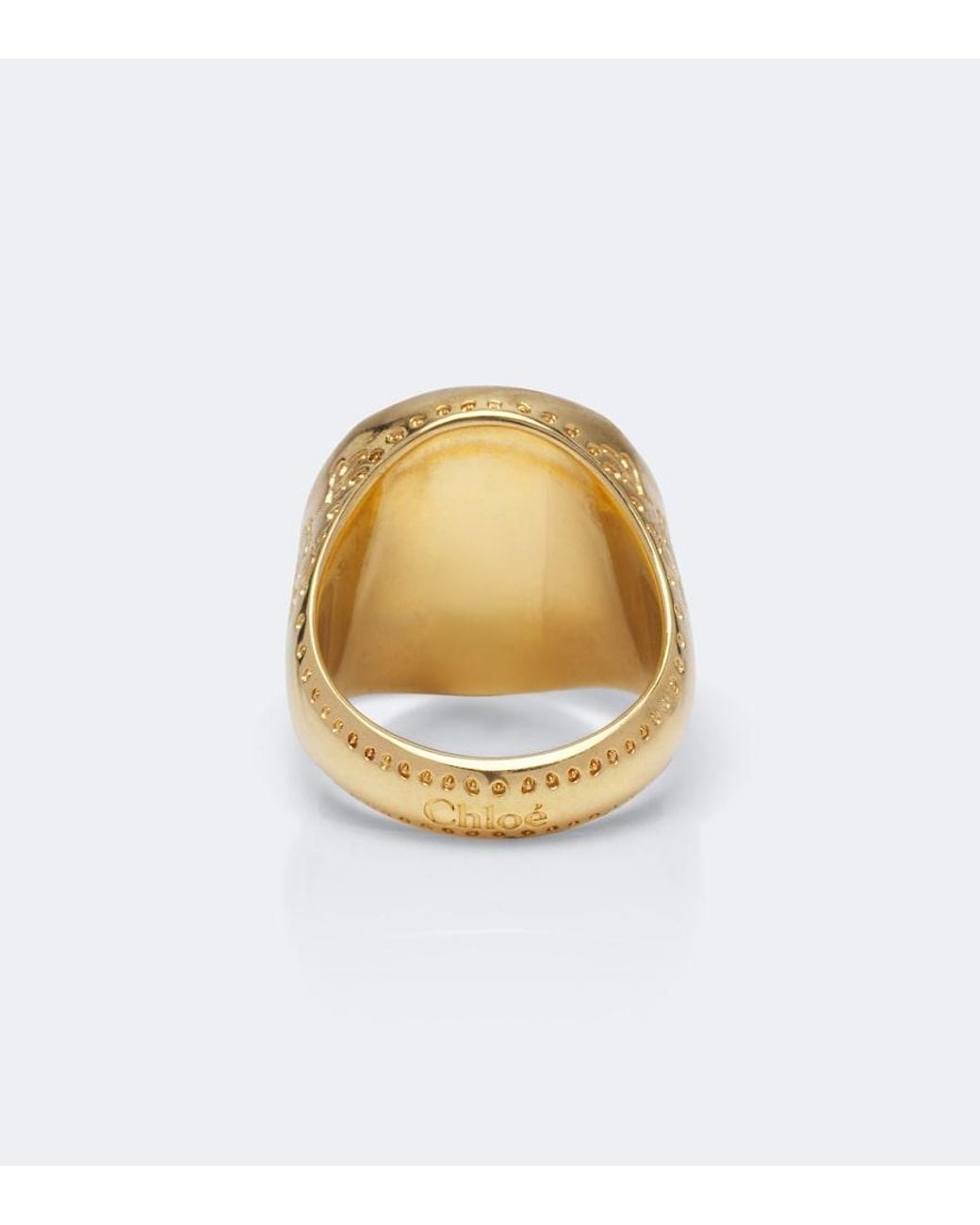 Chloé White Bloomcraft Floral Signet Ring
