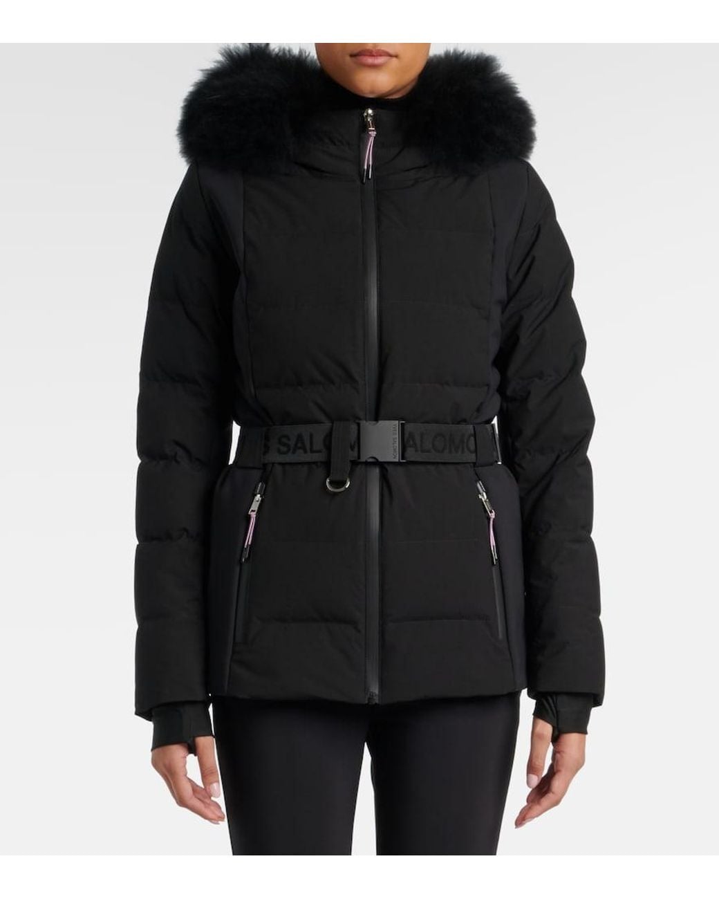 Yves Salomon Black Doudoune 64Cm Ski Jacket