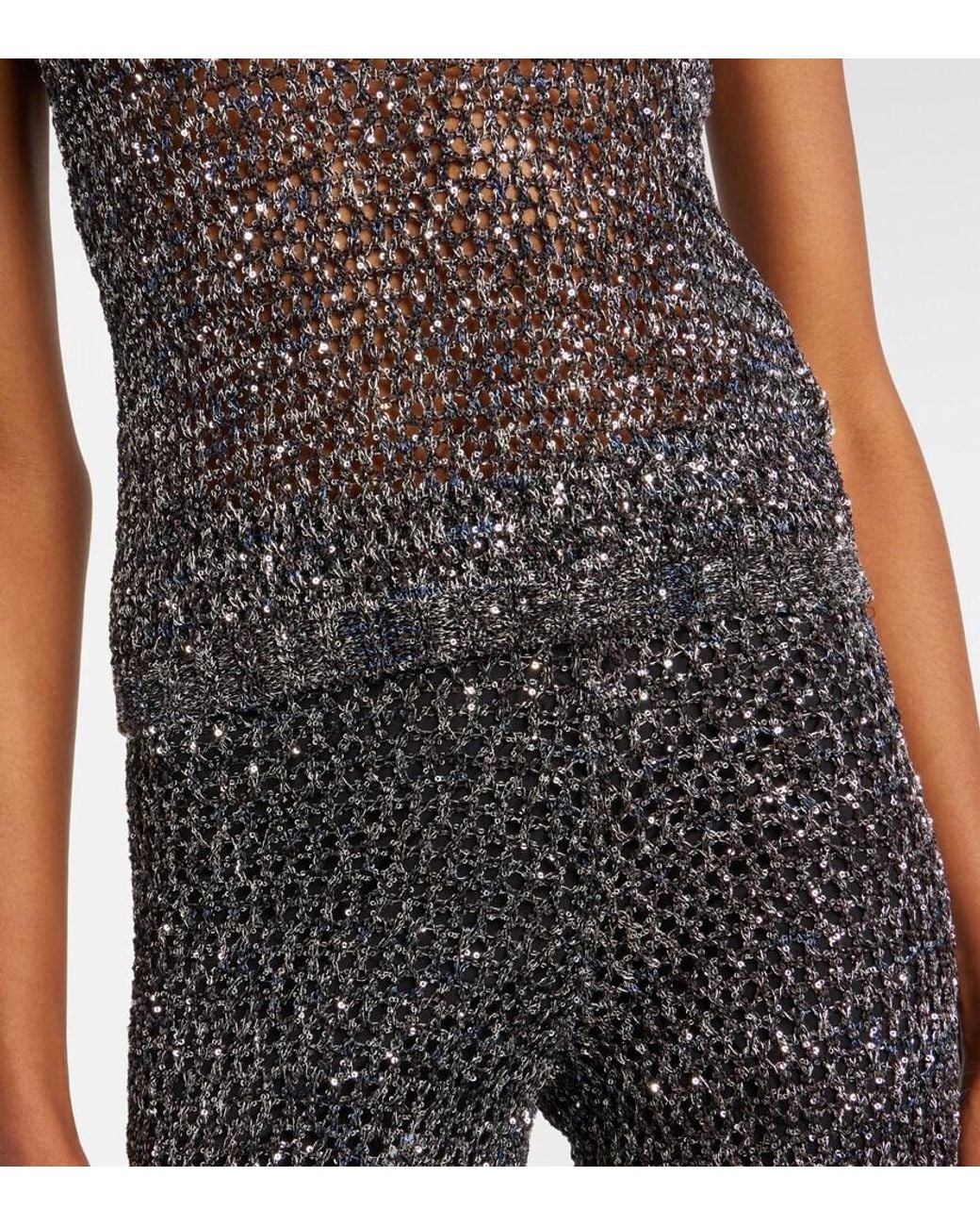 Missoni Black Sequined Knitted Tank Top