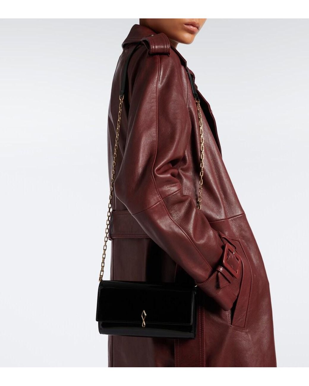 Christian Louboutin Black Bettina Patent Leather Clutch