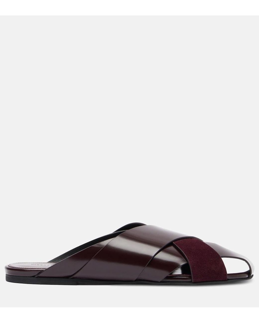 Proenza Schouler Brown Slant Leather Sandals