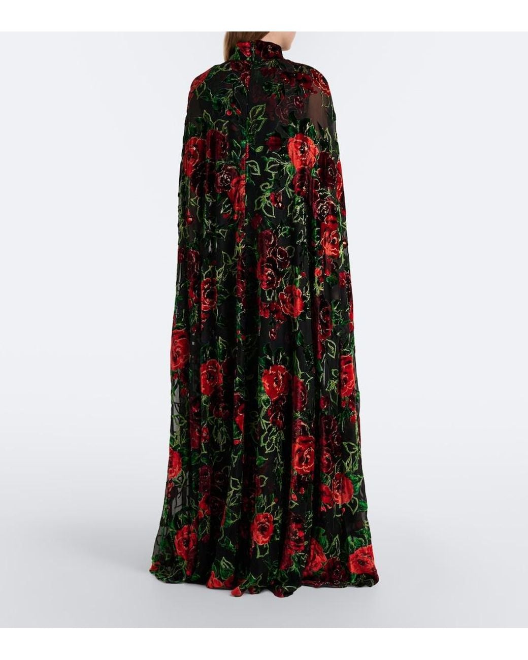 Rodarte Black Floral Devore Velvet Gown
