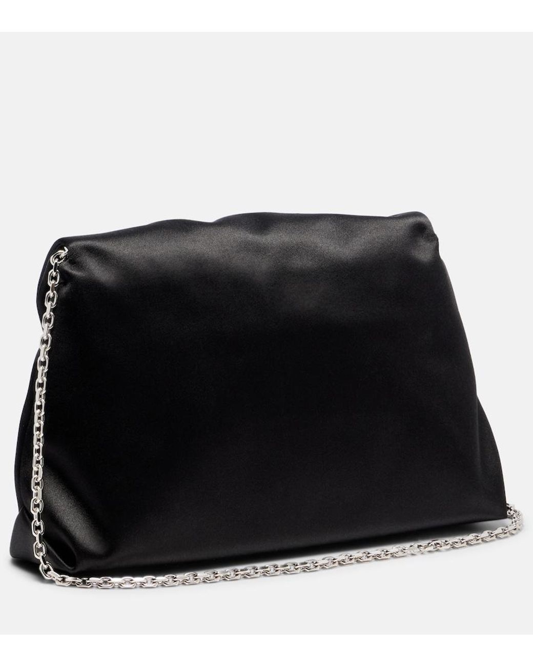 Roger Vivier Black Efflorescence Mini Satin Clutch