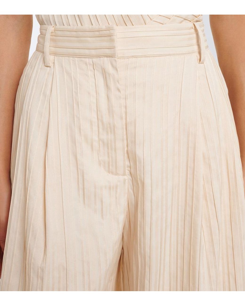 Jonathan Simkhai Natural Grace Striped Wide-Leg Pants