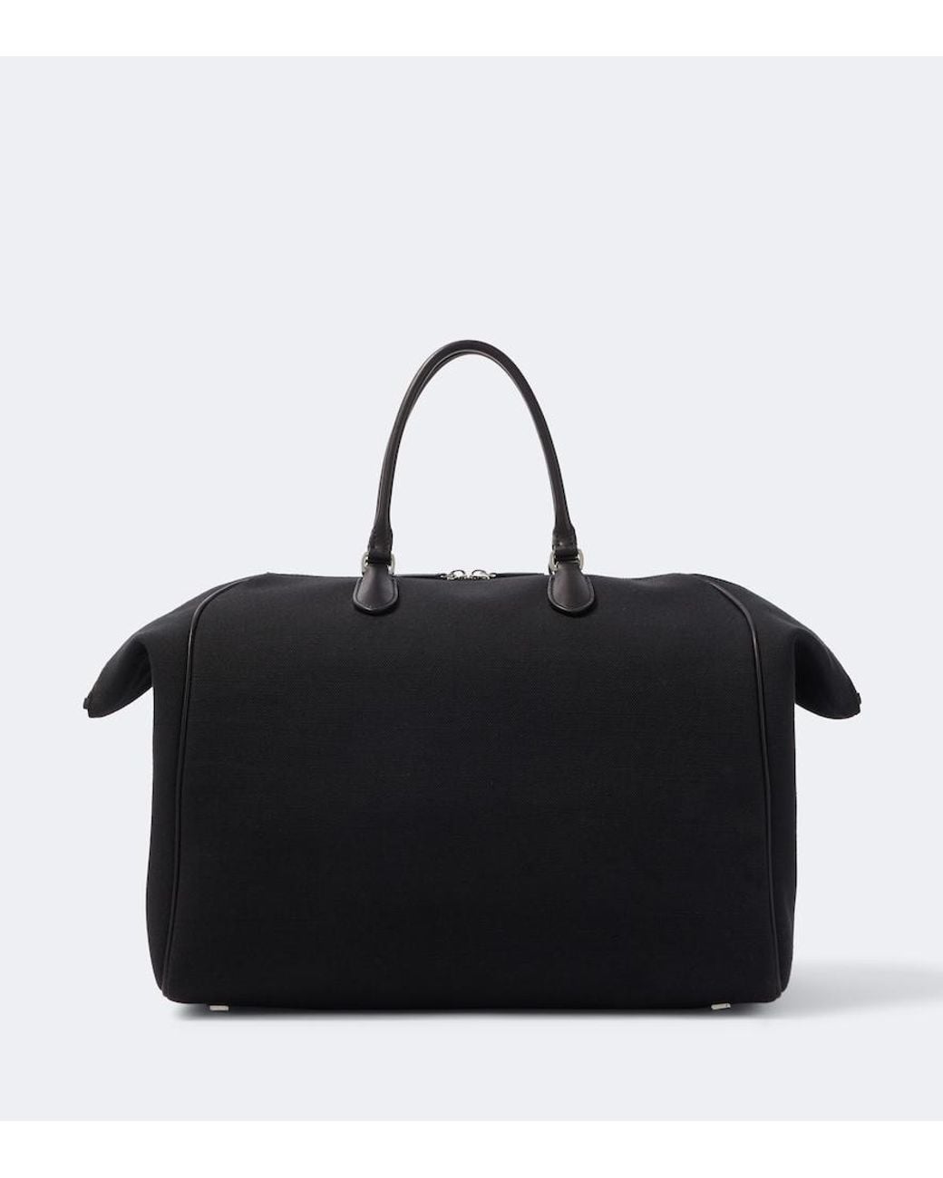 The Row Black Timo Leather-Trimmed Canvas Tote Bag for men