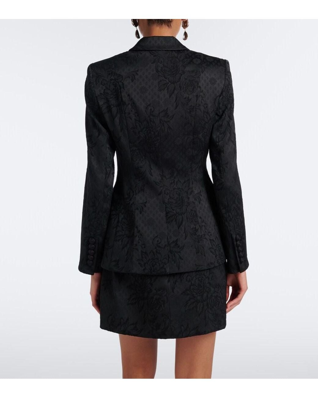 Veronica Beard Black Bodie Floral Jacquard Jacket