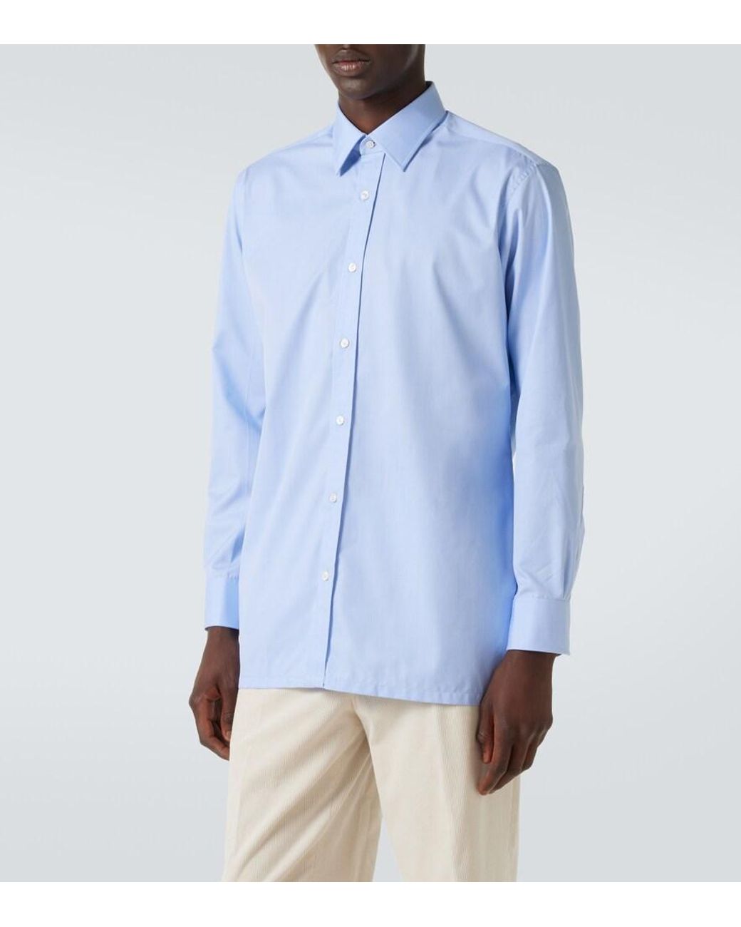 Charvet Blue Cotton Shirt for men