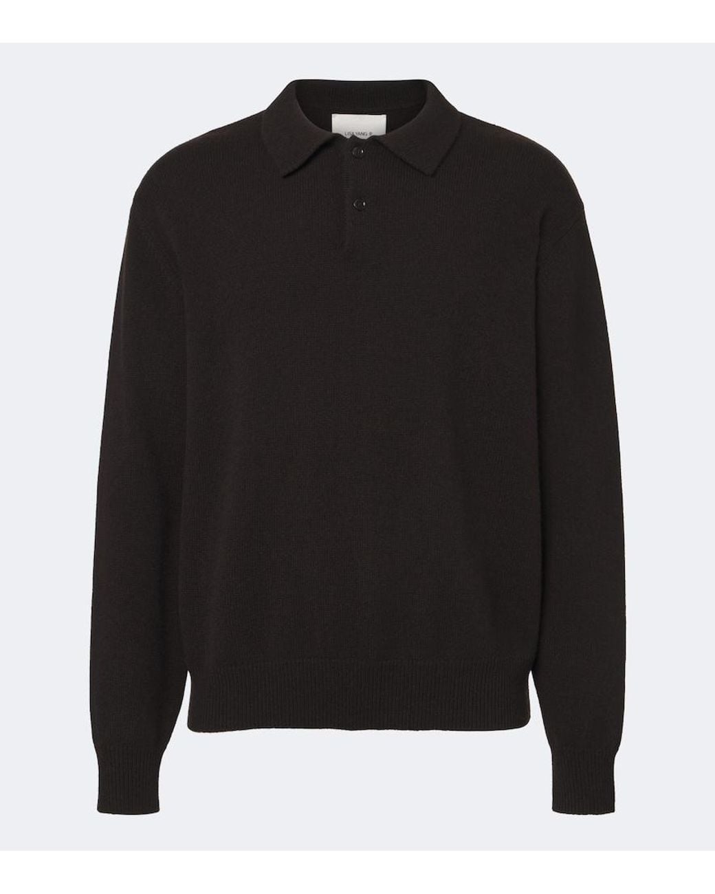 Lisa Yang Black Rufus Cashmere Polo Sweater for men