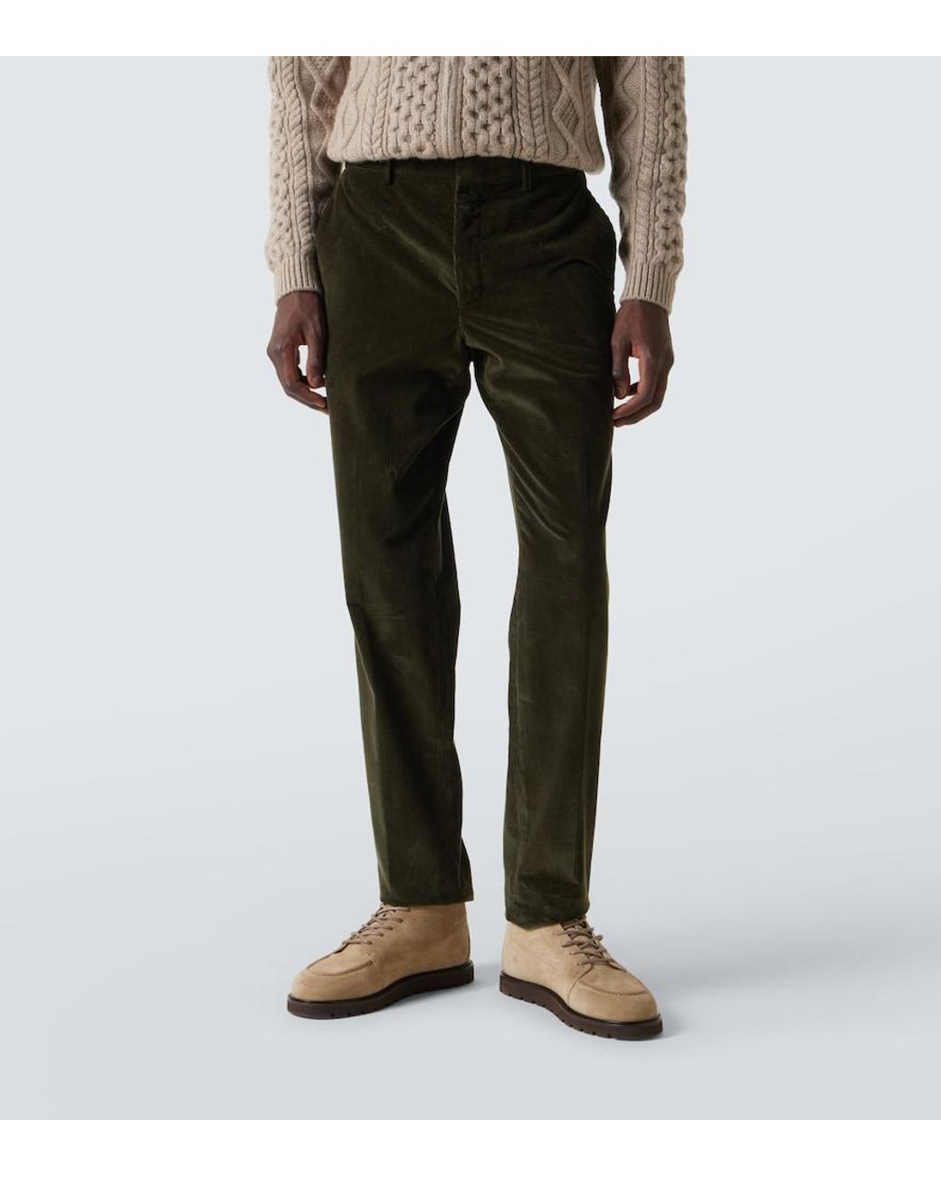 Loro Piana Green Cotton Chinos for men