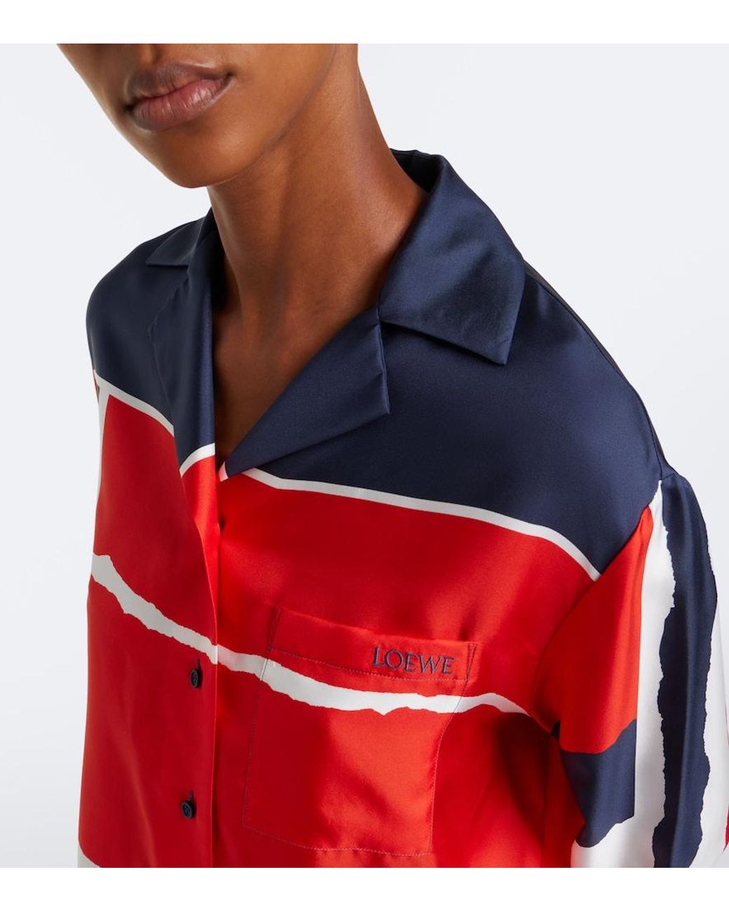Loewe Red Printed Silk Twill Shirt