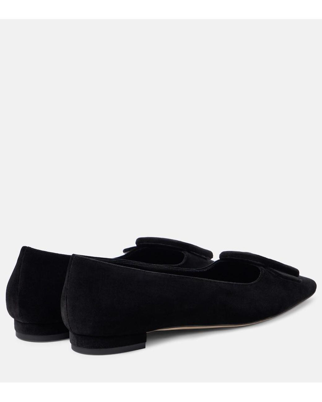 Manolo Blahnik Black Maysalepumpflat Velvet Ballet Flats