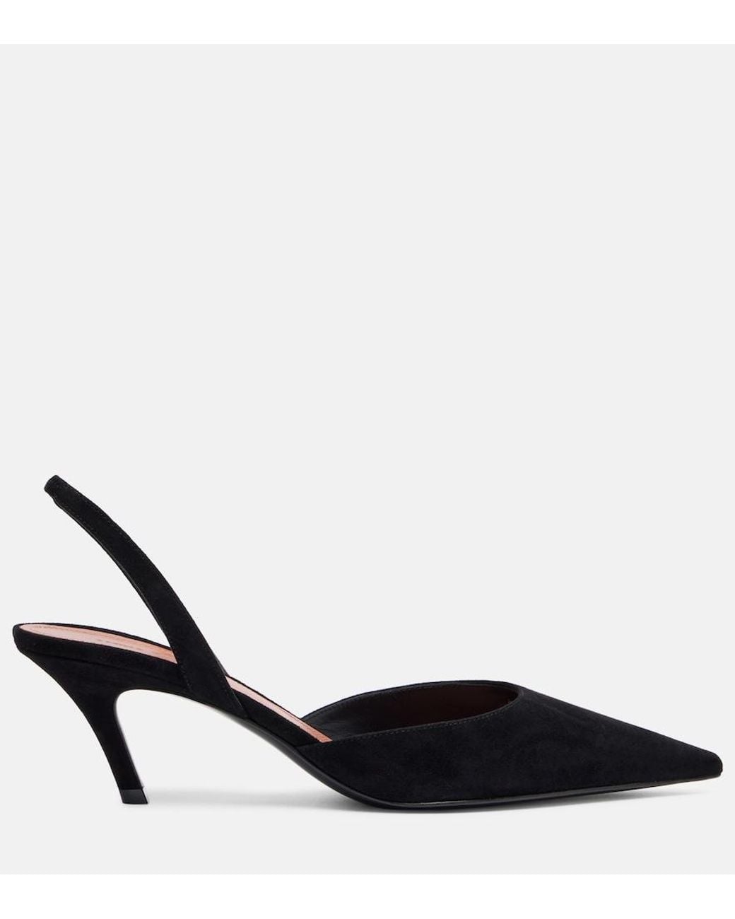 AMINA MUADDI Black Sofia 60 Suede Slingback Pumps