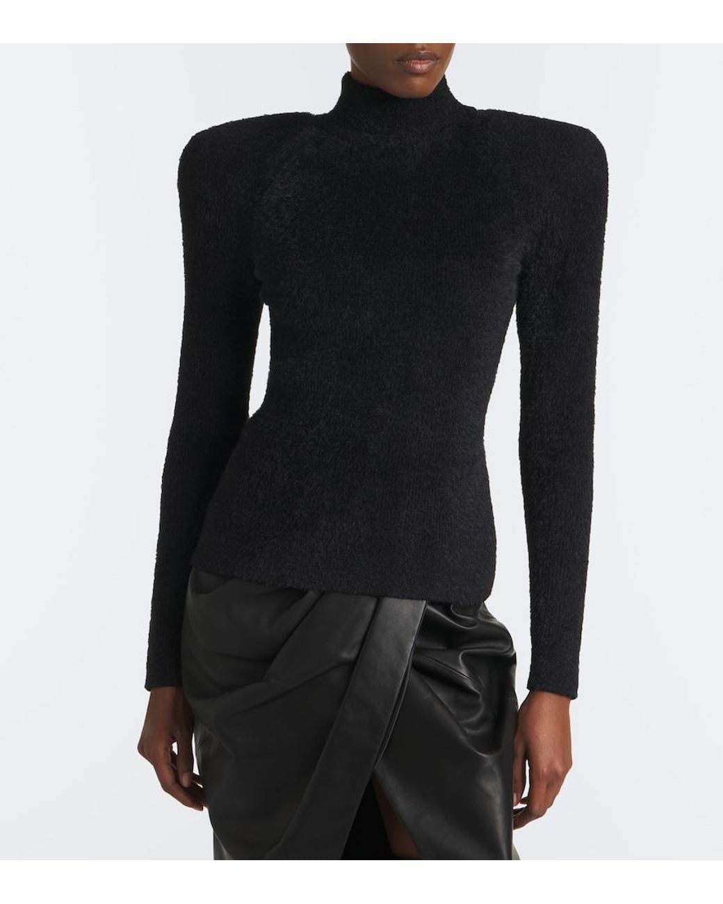 Balmain Black Knitted Turtleneck Sweater